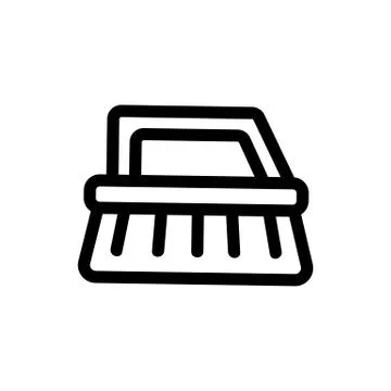 Brush with vector icon handle. Isolated contour symbol illustration Illustration