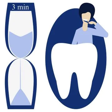 Brush your teeth 3 min. Stock Illustration