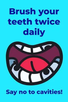 Brush your teeth daily vector poster Stockillustratie