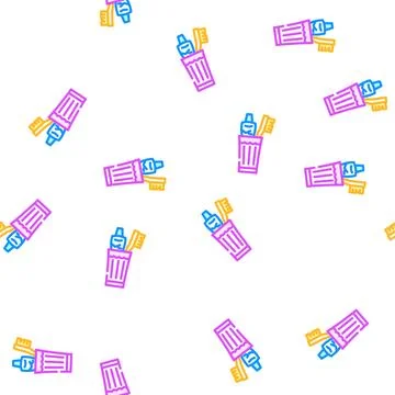 Brush your teeth vector seamless pattern Illustrazione stock