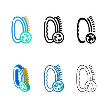 Brush zero waste color icon vector pack Stock Illustration