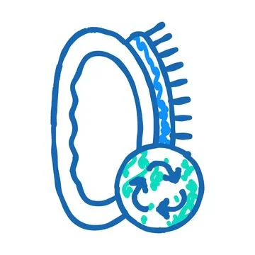 Brush zero waste icon doodle illustration Stock Illustration