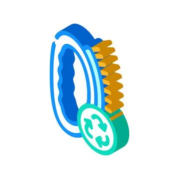 Brush zero waste isometric icon vector illustration Stock Illustration