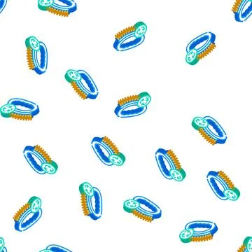 Brush zero waste isometric icon seamless pattern Stock Illustration