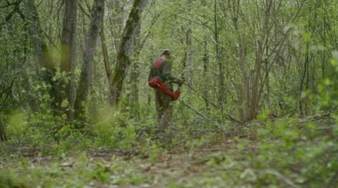 Brushcutter Stock Footage