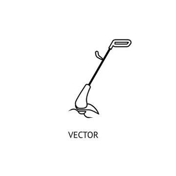 Brushcutters line icon Stock Illustration
