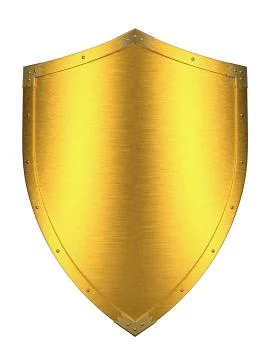 Brushed gold shield Stock Illustration