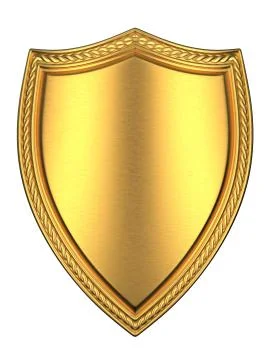 Brushed gold shield Stock Illustration