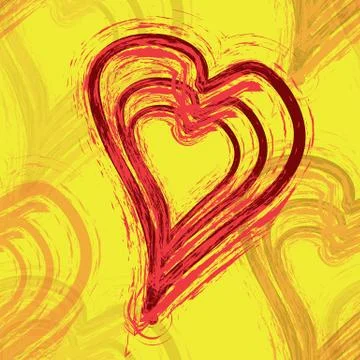 Brushed hearts seamless Illustrazione stock