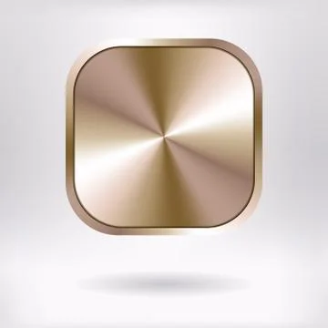 Brushed Metal Square Button    - vector illustration 스톡 일러스트
