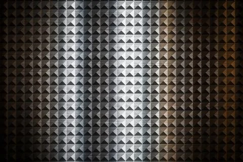 Brushed Metal Texture with Pyramids Pattern Stock Illustration