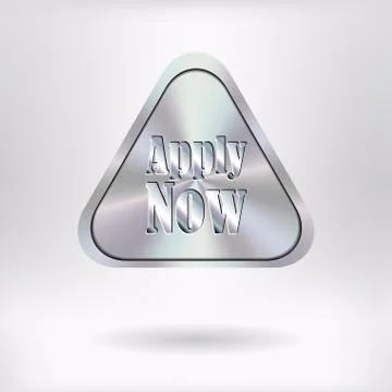 Brushed Metal Triangular Button - Apply Now - vector illustration Stock Illustration