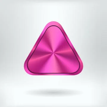 Brushed Metal Triangular Button    - vector illustration Illustrazione stock