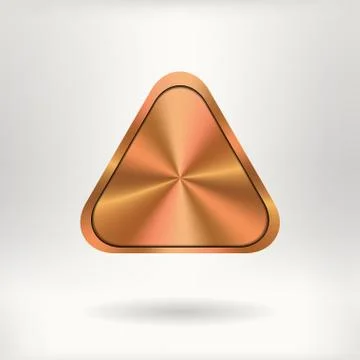 Brushed Metal Triangular Button    - vector illustration Illustrazione stock