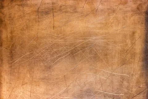 Brushed surface of brass, old plate of copper texture Stock Photos