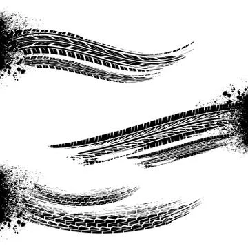 Brushed tire tracks Stock Illustration