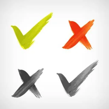 Brushed vector check mark sing / icon isolated from background Stock-Illustration