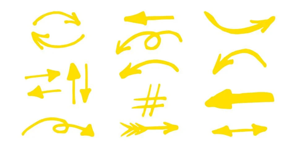 Brushes and elements for notes highlighting text. Stock Illustration