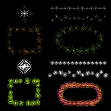 Brushes and frames 2 Stock Illustration