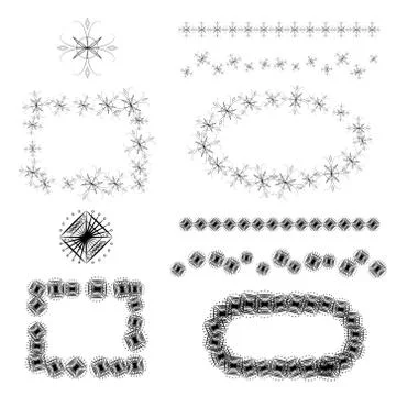 Brushes and frames Stock Illustration