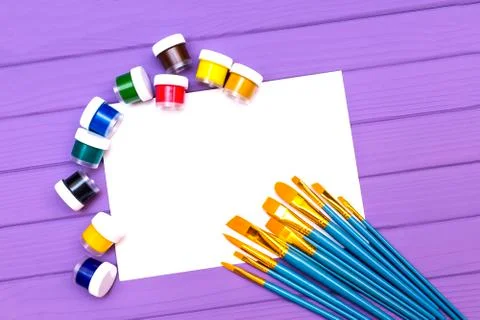 Brushes and paint. Stock Photos