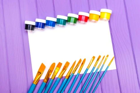 Brushes and paint. Foto stock