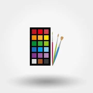 Brushes and paints. Stock Illustration