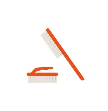 Brushes Cleaning accessories flat style. Illustrazione stock