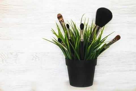 Brushes for cosmetics Stock Photos