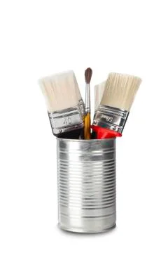 Brushes of different colors Stock Photos