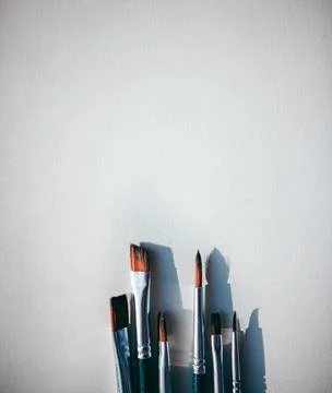 Brushes for drawing on a white background Stock Photos
