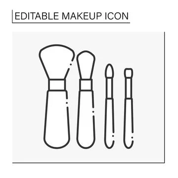 Brushes line icon Stock Illustration