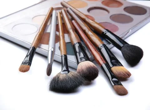 Brushes for make-up isolated Stock Photos