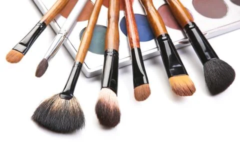 Brushes for make-up isolated Stock Photos