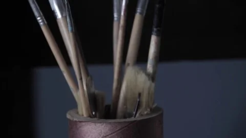 Brushes for painting Video stock 85124668