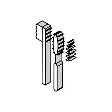Brushes set for false eyelashes applying isometric icon vector illustration Stock Illustration