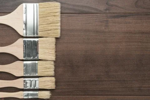 Brushes on the table Stock Photos