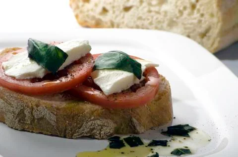 Brushetta appetizer Stock Photos