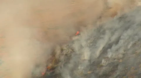 Brushfire on hillside Stock Footage 21534517