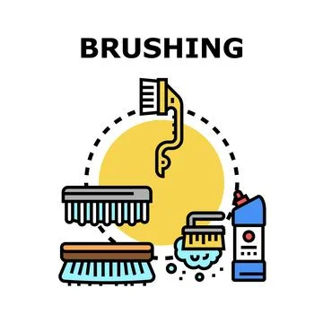 Brushing cleaning tools with detergent for hygiene Stock Illustration
