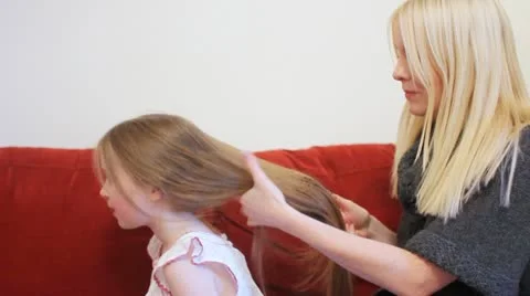 Brushing hair Stock Footage 22664849