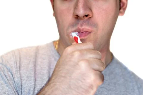 Brushing His Teeth Stock Photos