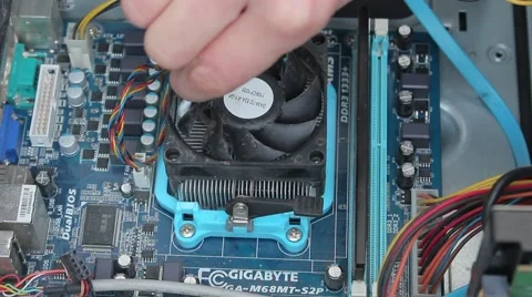 Brushing Inside Of Computer Stockbeeldmateriaal 49035980