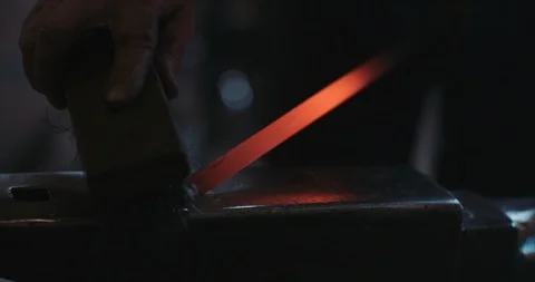 Brushing red hot iron Video stock 105307691
