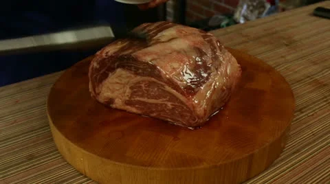 Brushing Rib Roast Video stock 22575946