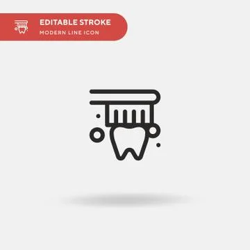 Brushing Simple vector icon. Illustration symbol design template for web mobi Illustrazione stock