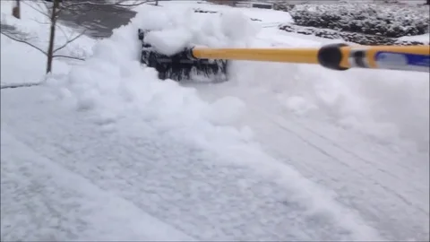 Brushing Snow Off Car Stock Footage 83471006