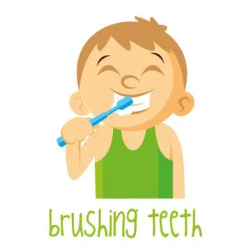 Brushing teeth Boy Stock Illustration