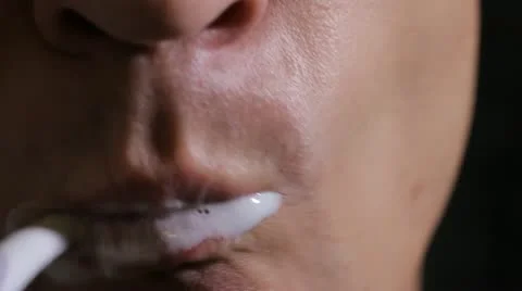 Brushing teeth close up Stock Footage 12082870