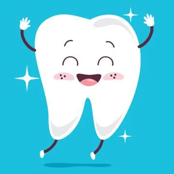 Brushing Teeth Concept With Cartoon Character Stock Illustration